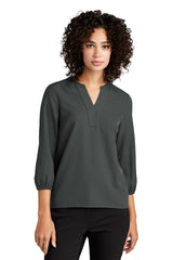 MM2011 Mercer+Mettle Women's Stretch Crepe 3/4 Sleeve Blouse