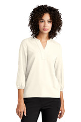 MM2011 Mercer+Mettle Women's Stretch Crepe 3/4 Sleeve Blouse