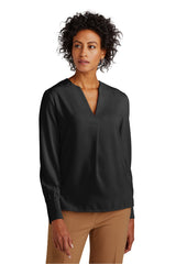 BB18009 Brooks Brothers Women's Open-Neck Satin Blouse