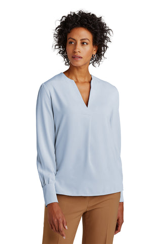 BB18009 Brooks Brothers Women's Open-Neck Satin Blouse