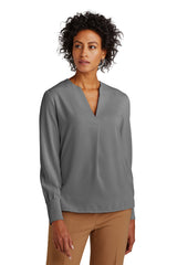 BB18009 Brooks Brothers Women's Open-Neck Satin Blouse