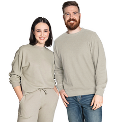 9351 Lightweight Waffle Crew Neck Sweatshirt