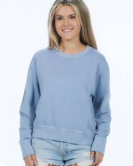 UA171 Women's Garment Dyed Fleece Crew