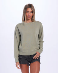 UA171 Women's Garment Dyed Fleece Crew